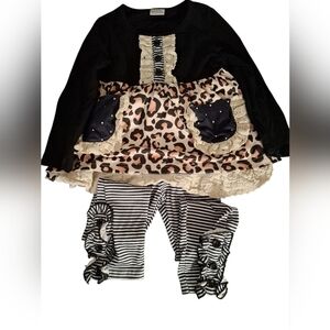 Striped and Solid Black Outfit